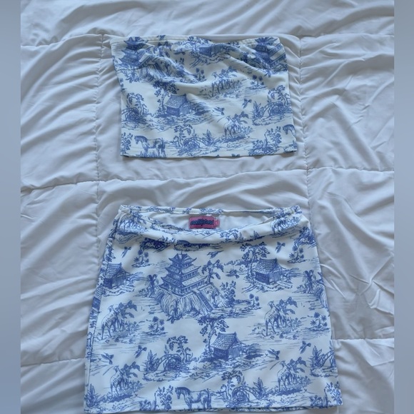 Edikted delft print top and skirt - Picture 2 of 6